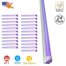 4FT 40W UV Led Black Light Bar - Mountable Fixture 24 Pack for Club Party D cor