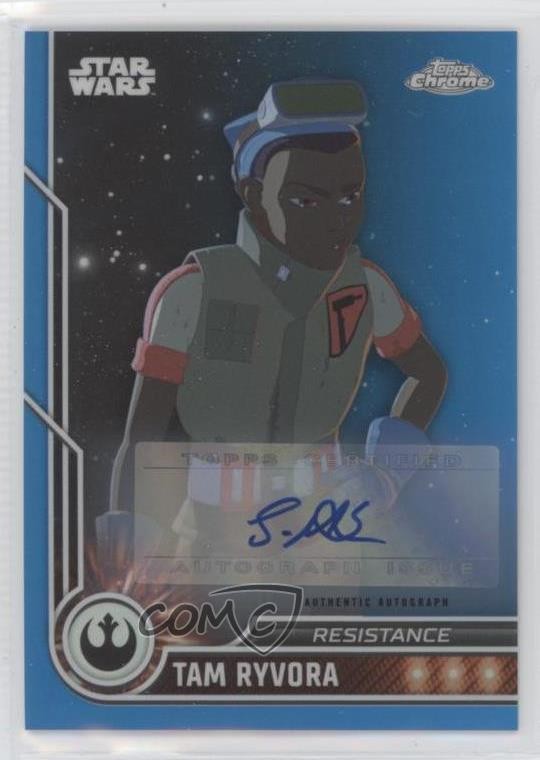 2023 Chrome Star Wars Blue Refractor 80/150 as Tam Ryvora Suzie McGrath Auto 2k3