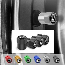 Honda Tire Valve Caps Set Of 4 Dust Covers Black Silver Red