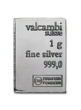 🔥One Gram Pure Silver Bullion Bar .999 Fine Valcambi Suisse 💎