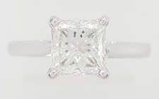 Princess Cut Diamond Solitaire Engagement Ring 1.31 ct 14K White Gold Rtl 13.5