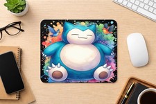 Snorlax Mouse Pad Handmade 3mm Design 8.5 x 7 in Polyester Pokemon Vibrant Color