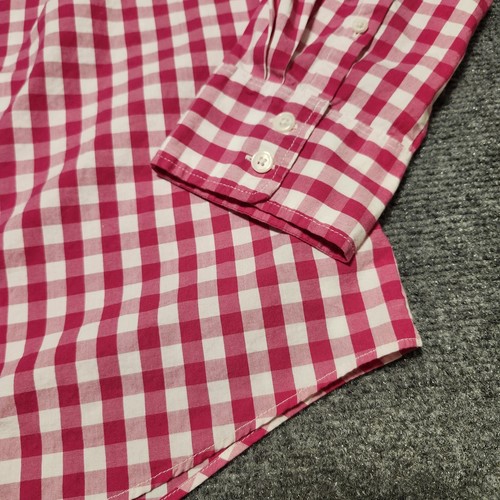 J Crew Factory Shirt Womens 2X Pink White Gingham Check Button Down Pocket - Picture 2 of 15