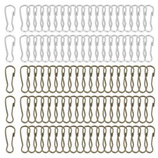 Lanyard Hooks, 200 Pcs 16x5.8x1.5mm Stainless Steel 304 Hook, Bronze Silver