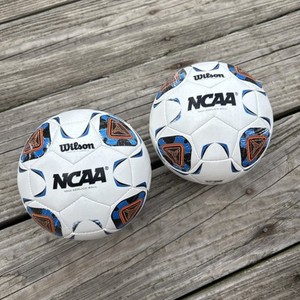 Lot of 2 Wilson MINI Replica Ball Forte Fybrid II Soccer Balls NCAA Orange Blue