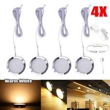 4Pack Under Cabinet Lighting Kit LED Kitchen Counter Closet Puck Light Lamp