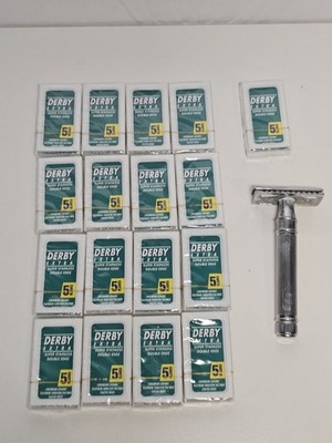 EDWIN JAGGER Razor + Derby Extra 16x5 Double Edge Safety Lot
