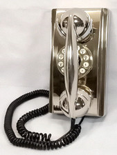 Crossley CR55 Chrome Wall Phone Retro Push Button NOT WORKING, PARTS ONLY