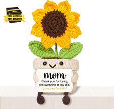 Mom Gifts for Mom Birthday Gifts, Handmade Crochet Funny Cute Sunflower for Mama