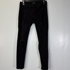 Refuge Black Distressed Skinny Jeans Sz 4