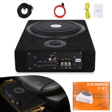 8'' 600W Ultradünner Auto Untersitz Aktiv Subwoofer Bassbox Verstärker+Kabelset