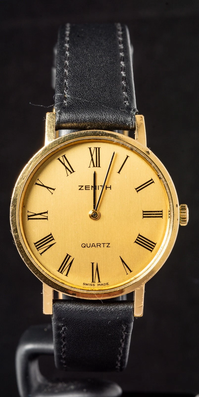 Zenith — Zenith Classique Gold-Tone Roman Dial Men's Quartz Vintage Dress Watch-- Working