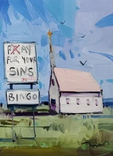 Jose Trujillo Fine Art PRINT 16x20" Collectible Artist Church Building Painting