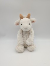 Jellycat Bashful Billy Goat Medium Plush Toy White Cream Beige Horns 12"