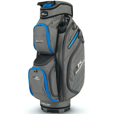 POWAKADDY DLX-LITE 14 WAY DIVIDER GOLF CART TROLLEY BAG - GUNMETAL / BLAU