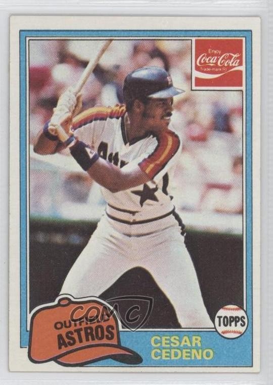 1981 Topps Coca-Cola Team Sets Houston Astros Cesar Cedeno #2 m5x