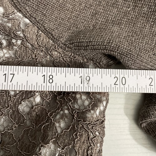 Simply Vera Vera Wang Brown Lace Pullover Sweater Women’s L Stretchy Long Sleeve - Picture 5 of 12