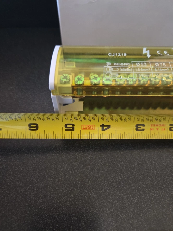 30-Position Terminal Bus Bar COPPER Wire Screw Grounding Strip CJ1215 500V 20KA - Image 4 of 4