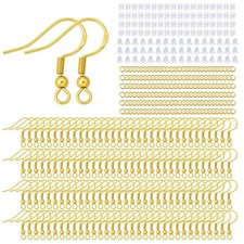 600PCS Earring Making Kits 18K Gold Earring Hooks Hypoallergenic Ear Wires Fi...