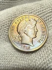 1916 Barber Dime, Choice Lustrous AU++, Final Year Issue Toned Nice Toning
