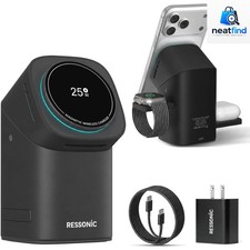 25W 3 in 1 Wireless Charging Station for Apple Samsung, Desk Night Stand