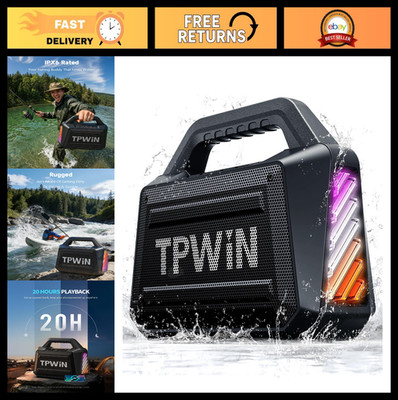 80W Waterproof Bluetooth Speaker - Rugged Outdoor, 20H Playtime, Deep Bass, TWS,