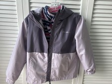 Eddie Bauer Youth 3-in-1 Jacket Lilac Size Small 7/8  Windbreaker Rain Fleece