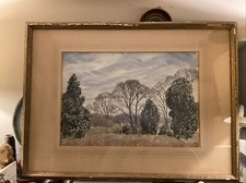 Sir John Stirling Maxwell Watercolor Oaks And Hollies 1935 Framed 