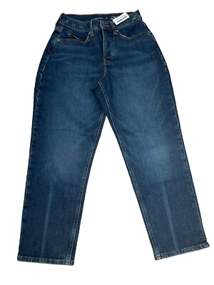 Old Navy Size 2P Extra High-Rise Curvy Sky-Hi Straight Blue Jeans Button Fly
