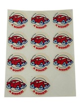11 Vintage Trend Scratch Sniff STINKY STICKERS, New Car- A Winner MATTE