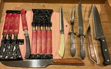 VINTAGE STEAK KNIVES WILSHIRE & CARVING SETS JAPAN J.A. HENCKELS USED