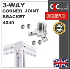 3 Way Corner Joint Bracket connector 4040 Aluminium Extrusion Profile 8mm Slot 