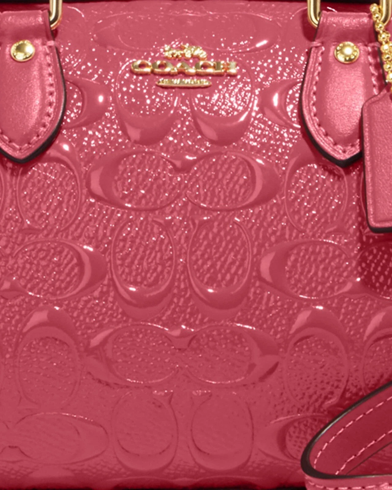 ?Tracolla Coach CH276 Mini Rowan nuova con etichette firmata pelle oro fragola Haze