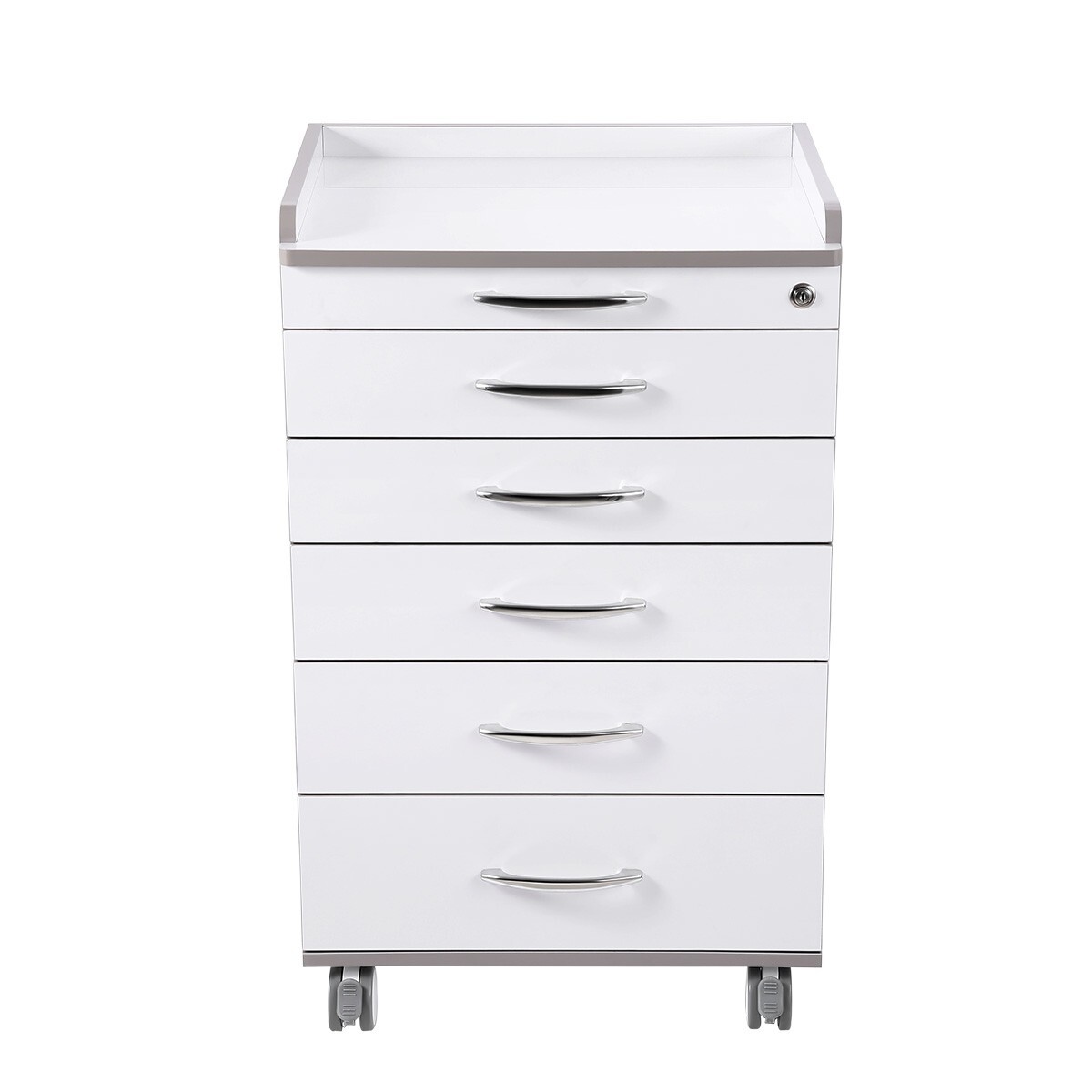 Dental Cart Storage Cabinet 5 Drawers Mobile Utility Cart Medical Cabinet Office