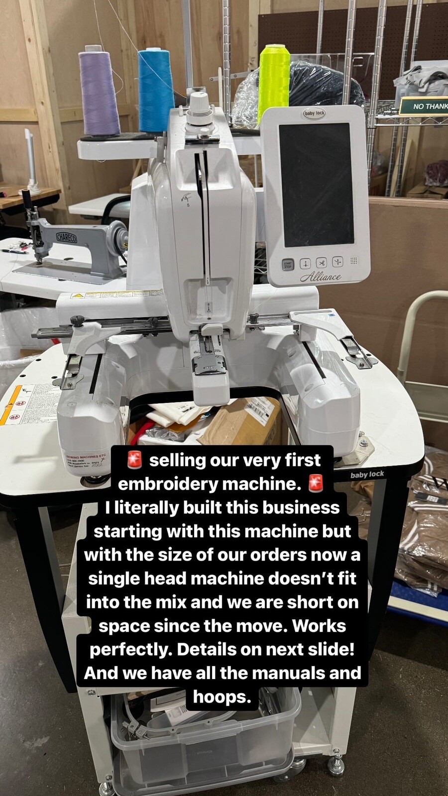 Babylock Alliance Single Needle Embroidery Machine eBay