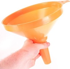 Extra Wide Large Orange Funnel 200mm/9" Oil Change, Petrol, Diesel, Fuel Water