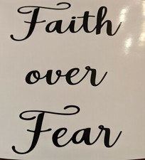 Faith Over Fear Religious Black Decal Sticker Vinyl Art
