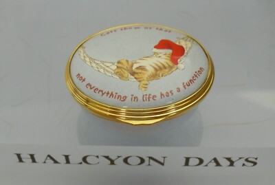 ''Halcyon Days ''''Katzen zeigen uns, dass nicht alles eine Funktion hat'''' Emaillebox 1 1/2''