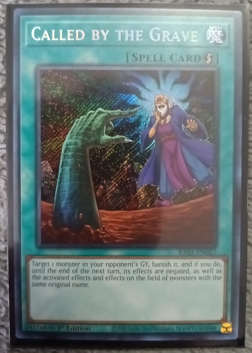 Yugioh Called By The Grave Secret Rare RA01-EN057 25th Anniversary