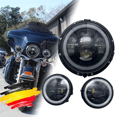 For Harley Ultra Classic Electra Glide 7'' LED Headlight 4.5'' Fog Passing Lamps