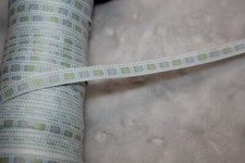 10 yards white pastel pink blue yellow woven ribbon trim 9mm 3/8" wide