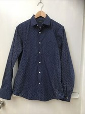 Banana Republic Slim Flex Fit Size Medium Mens Shirt Tech Stretch Cotton Blue