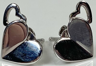 CHARRIOL 925 STERLING SILVER DOUBLE HEART STUD EARRINGS (K62)