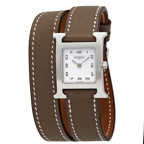 Hermes Heure H Quartz White Dial Ladies Watch 036721WW00 | eBay