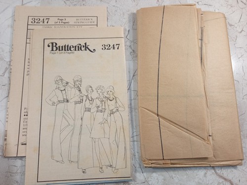 Butterick 3247 Vintage 70er Weste Jacke Rippband Rock Schlag Maxi Midi Hose 16 UNCUT - Bild 2 von 9