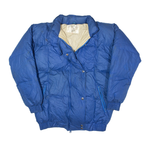 Vintage Down Insulated Puffer Jacket Blue 80s Mens XS - Afbeelding 1 van 6