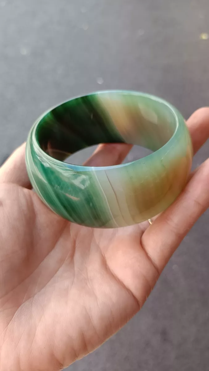Natural agate bangle sale