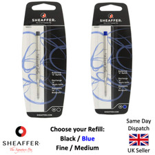 GENUINE SHEAFFER K BALLPOINT REFILL BIRO SMOOTH WRITING  MEDIUM FINE  BLACK-BLUE