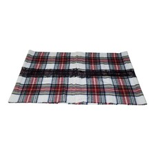 NWT Betsey Johnson Infinity Scarf Acrylic Plaid Multicolor Lace Accent Soft