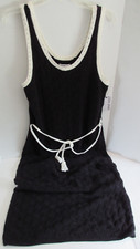 Nine West Womens Plus Crochet Black Sleeveless Slip Lined Maxi Dress Size OX NWT